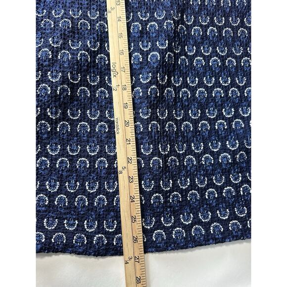 LOFT Blue Floral Puff Sleeve Tie Neck Top Women’s XL Relaxed Fit Stretch - Picture 10 of 10